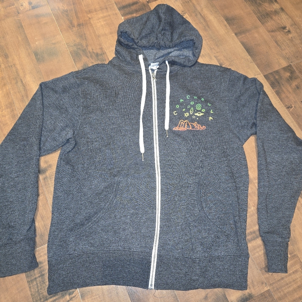 Vintage 2016 Coachella Sweatshirt [Medium Gray] Indie Sleaze Festival Boho